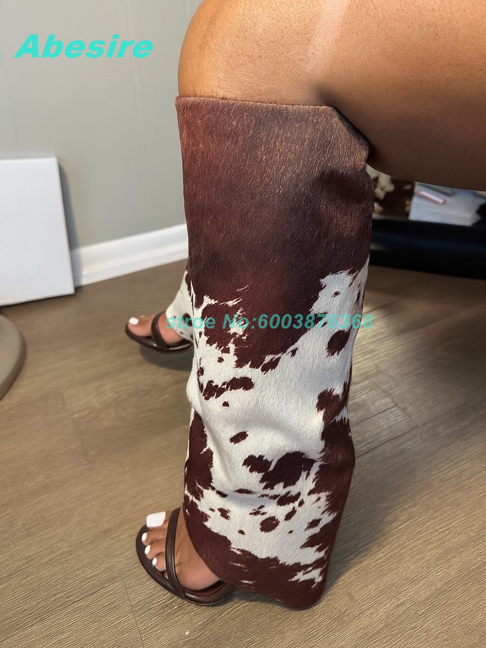 Cow Pattern Patchwork Suede Sa - Women'S Fashion Boots reseña y precio