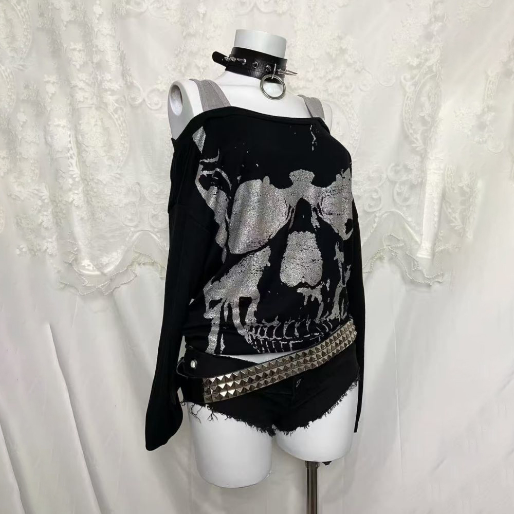 Y2K Fake Two-Piece Retro Top S - Off Shoulder Top reseña y precio
