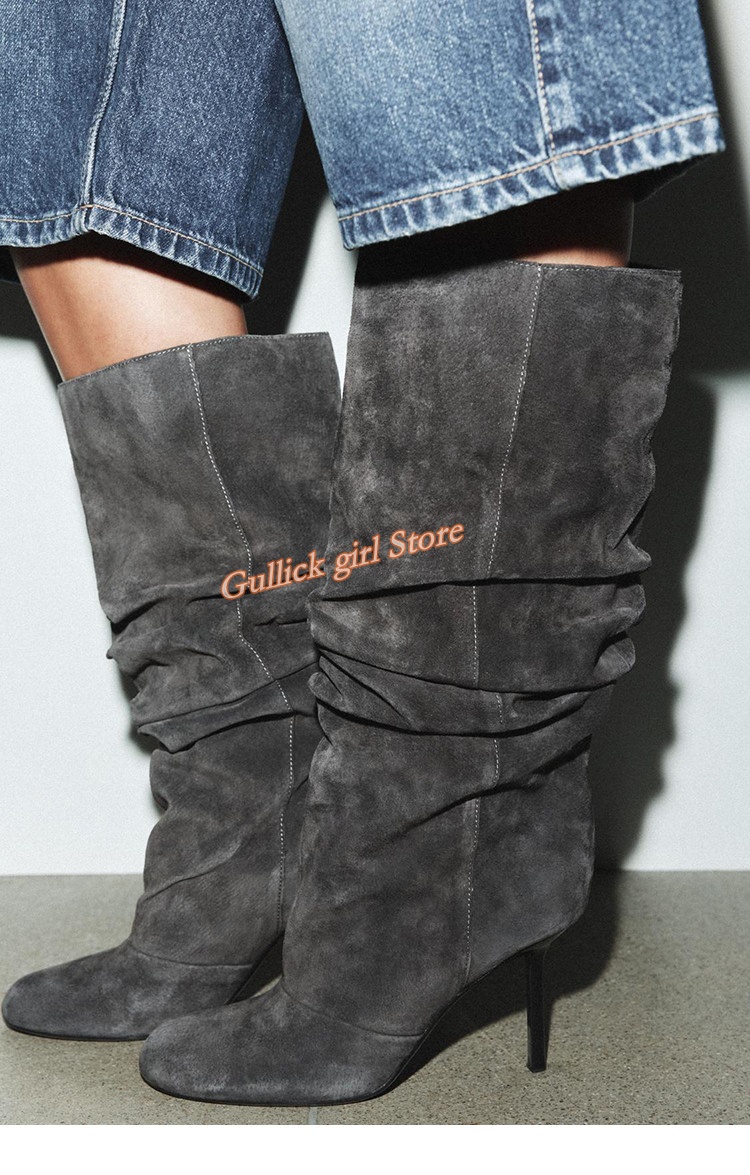 Suede Slouchy Knee High Boots  - Women'S Fashion Winter 2026 reseña y precio