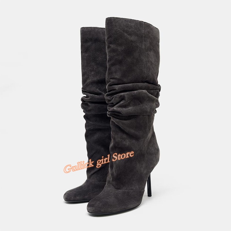 Suede Slouchy Knee High Boots  - Women'S Fashion Winter 2026 reseña y precio