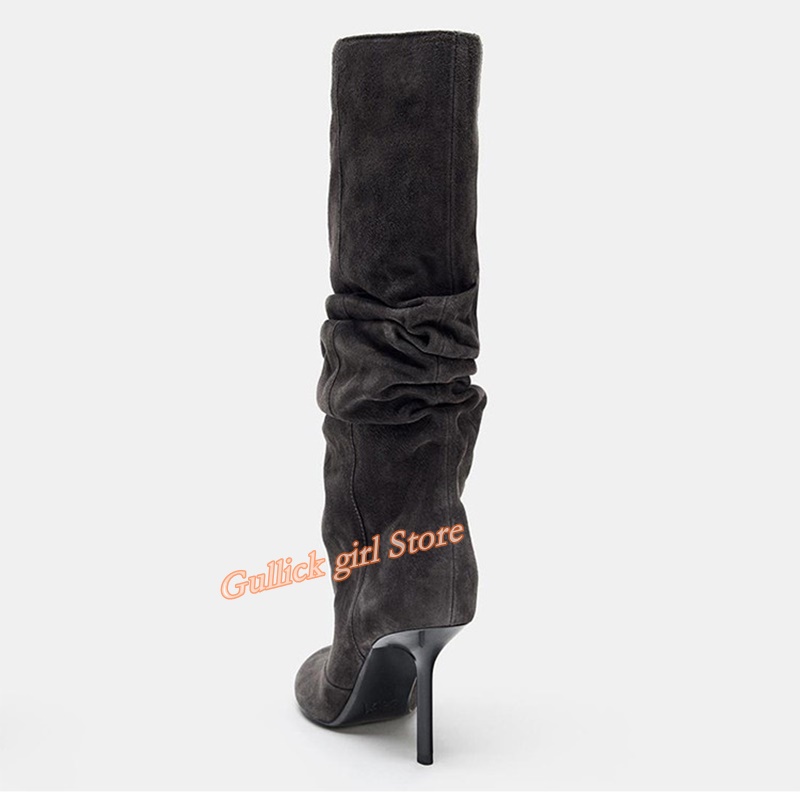 Suede Slouchy Knee High Boots  - Women'S Fashion Winter 2026 reseña y precio