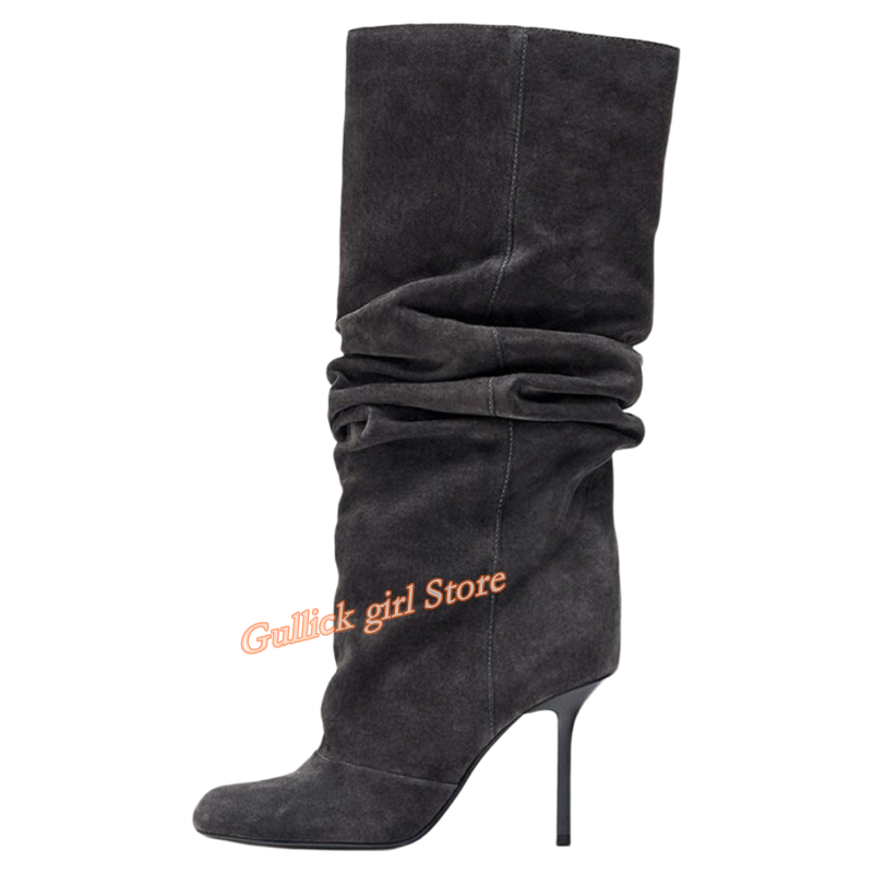 Suede Slouchy Knee High Boots  - Women'S Fashion Winter 2026 reseña y precio
