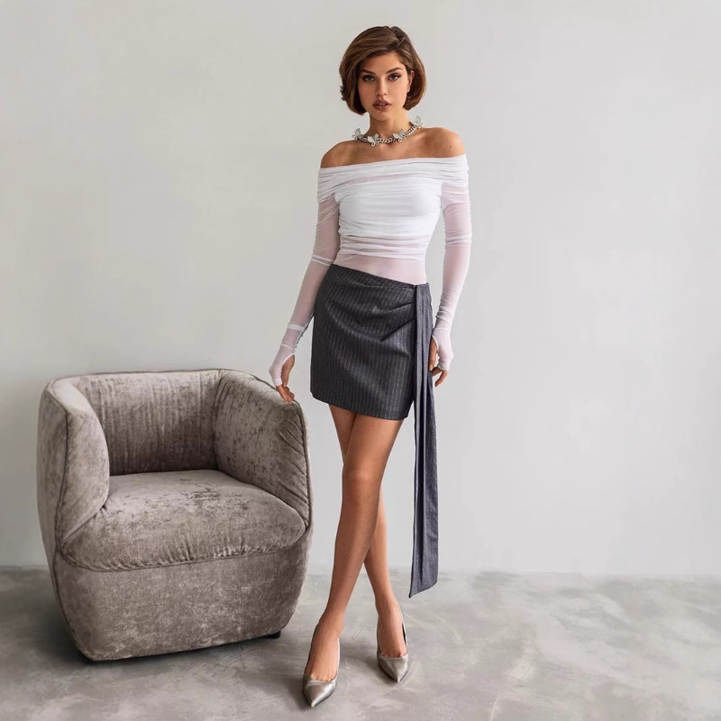 Women  Mesh Off Shoulder Top S - Off Shoulder Top reseña y precio