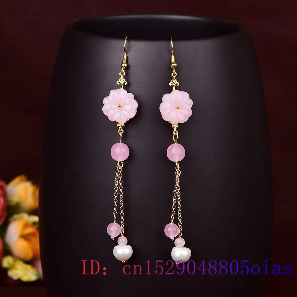 Pink Jade Flower Earrings Chal - Women Fashion Jewellery reseña y precio