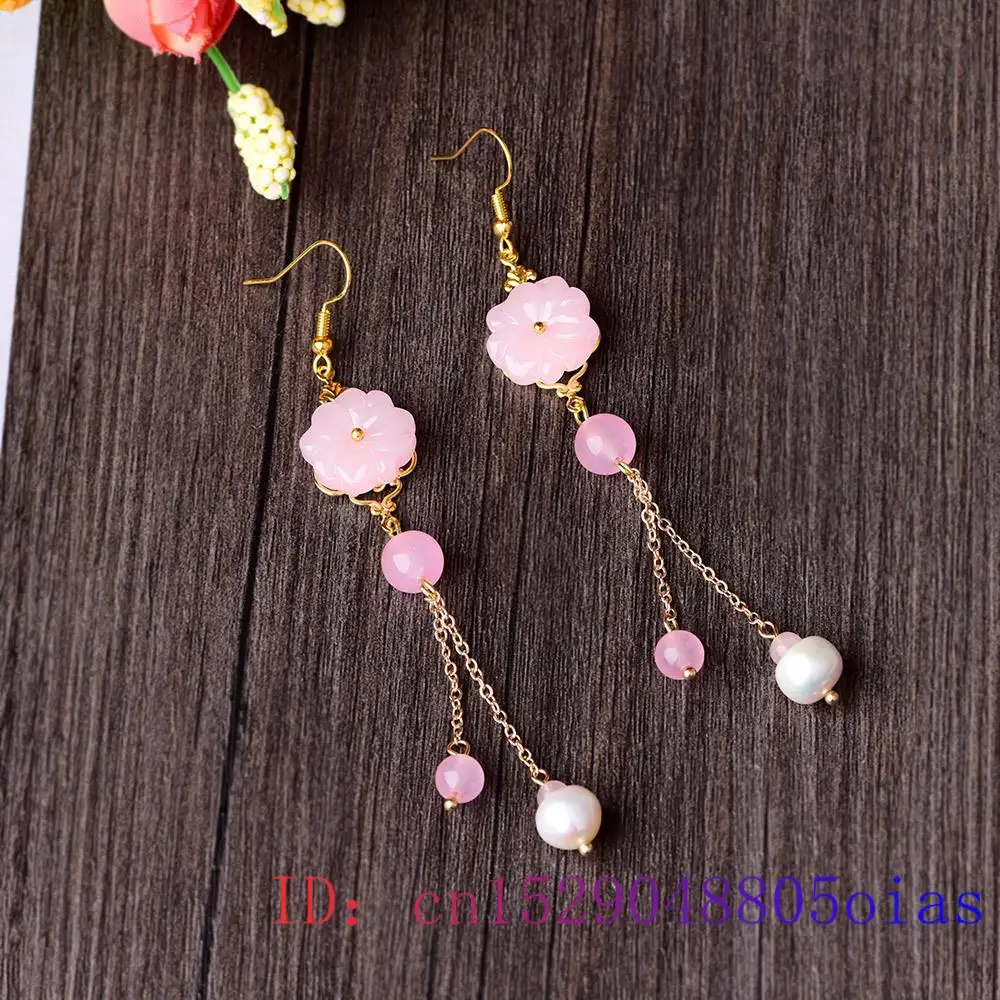 Pink Jade Flower Earrings Chal - Women Fashion Jewellery reseña y precio