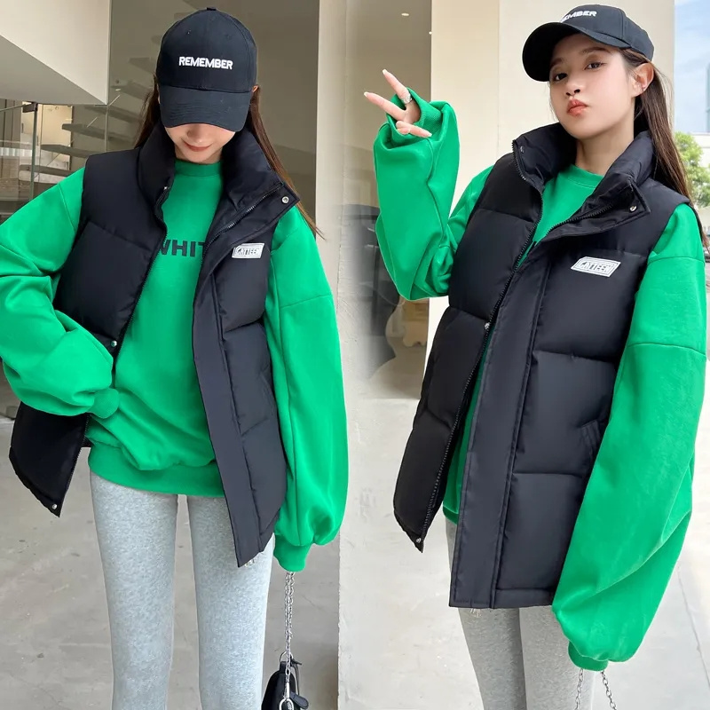 Fall Winter Warm Cropped Vest  - Puffer Vest Fashion Women reseña y precio