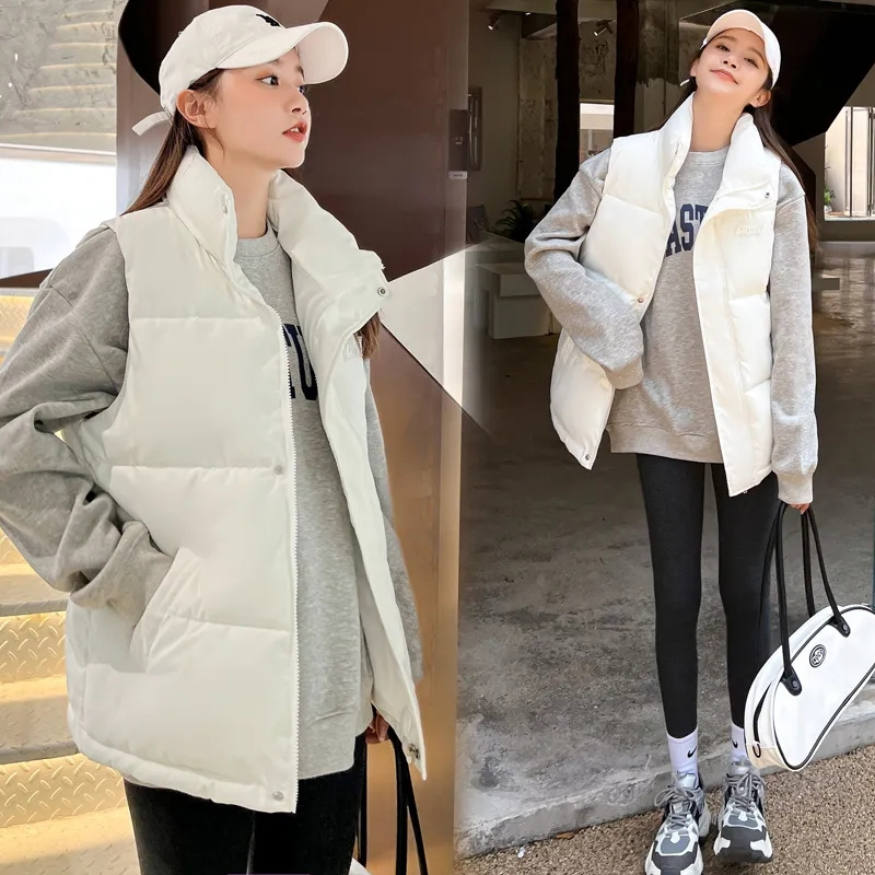 Fall Winter Warm Cropped Vest  - Puffer Vest Fashion Women reseña y precio