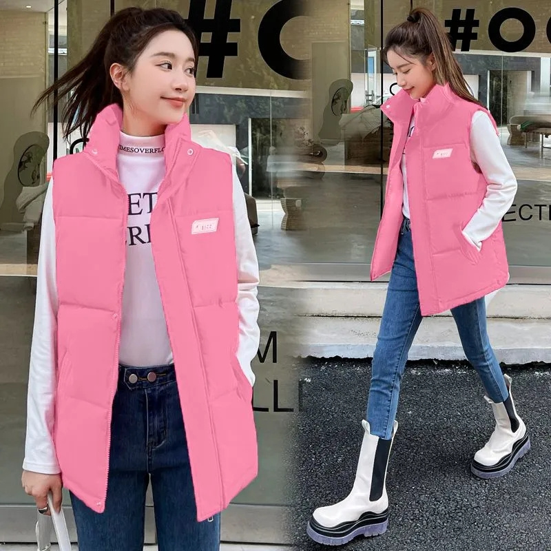 Fall Winter Warm Cropped Vest  - Puffer Vest Fashion Women reseña y precio
