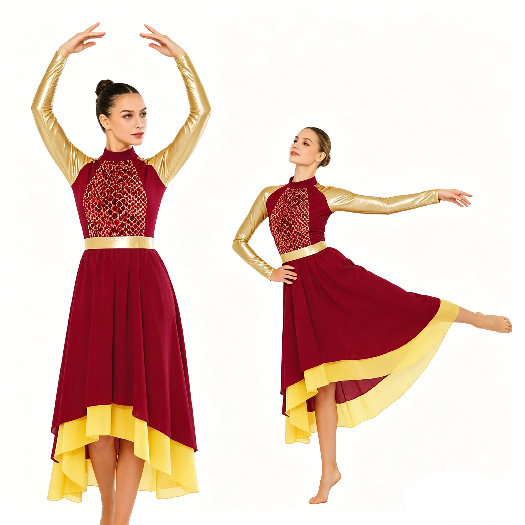 Women Praise Lyrical Dance Tun - Wrap Blouse Chiffon reseña y precio