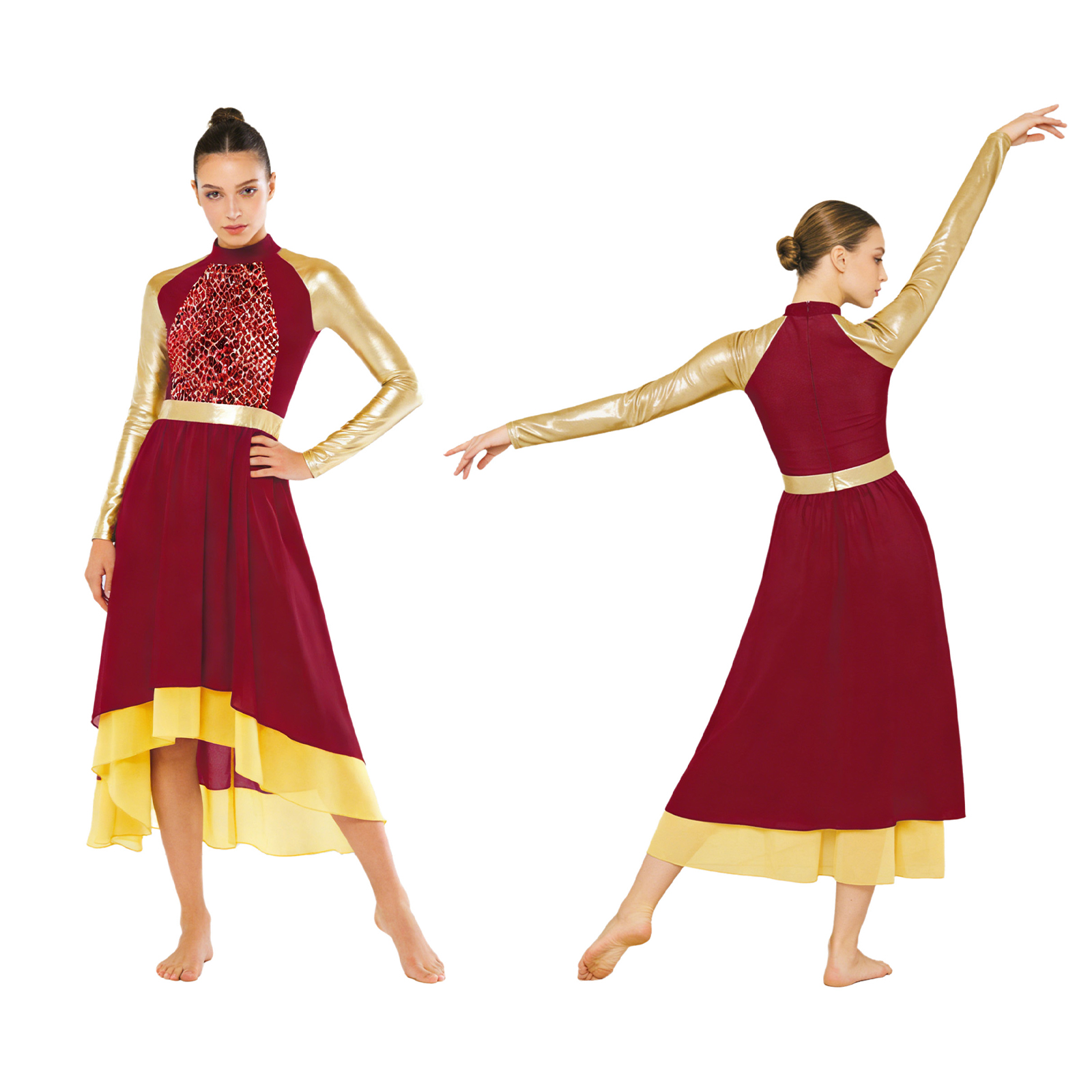 Women Praise Lyrical Dance Tun - Wrap Blouse Chiffon reseña y precio