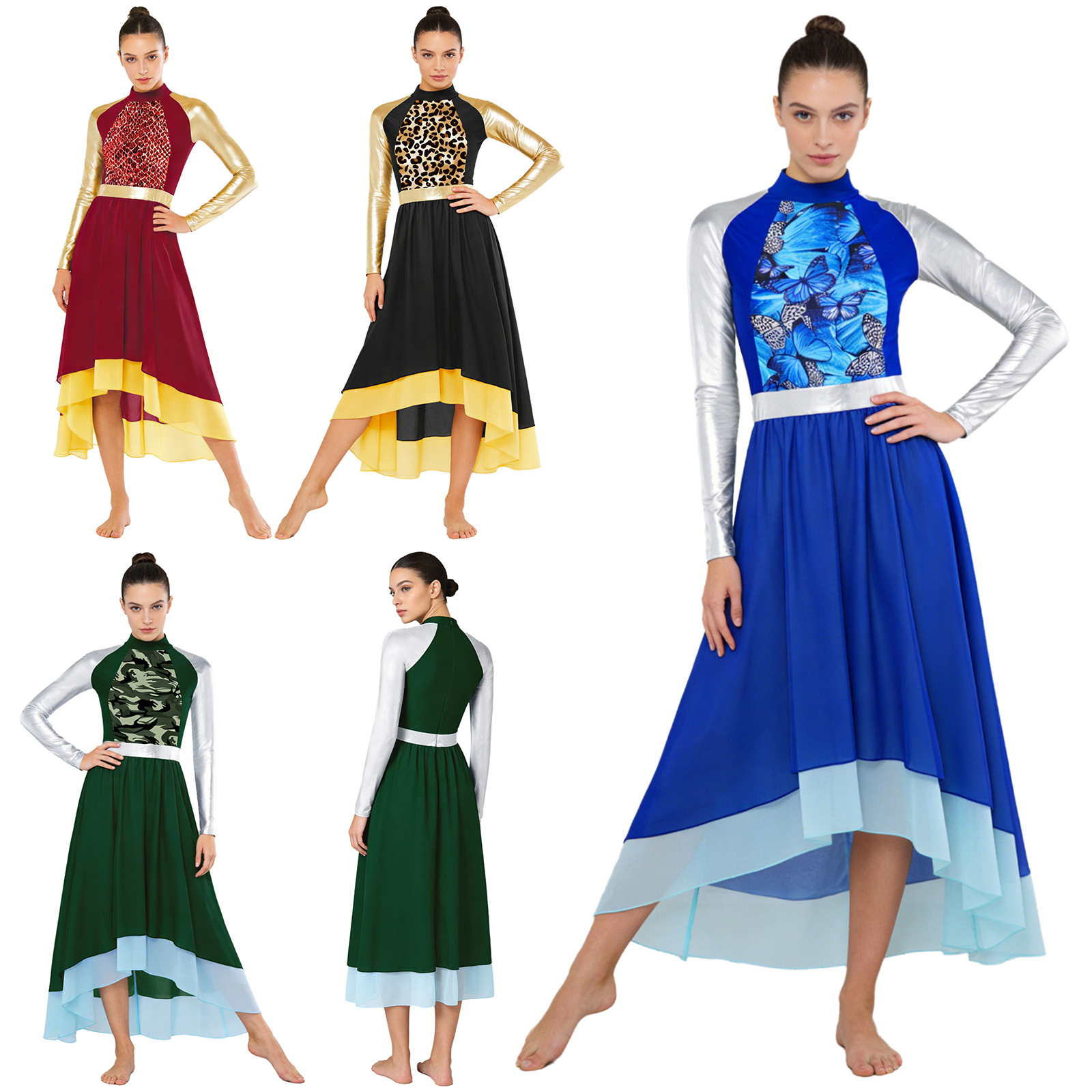 Women Praise Lyrical Dance Tun - Wrap Blouse Chiffon reseña y precio