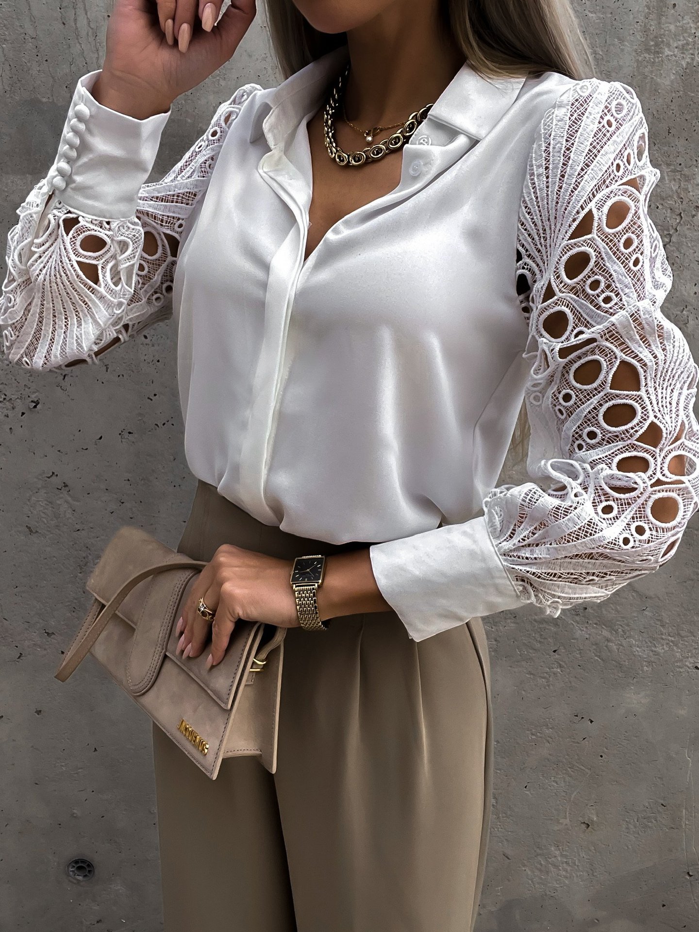 Women Elegant Solid Chiffon Bl - Wrap Blouse Chiffon reseña y precio