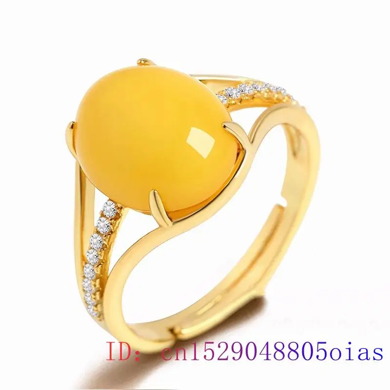 Yellow Amber Ring Fashion Luck - Women Fashion Jewellery reseña y precio