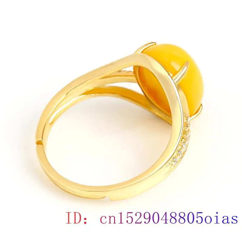 Yellow Amber Ring Fashion Luck - Women Fashion Jewellery reseña y precio