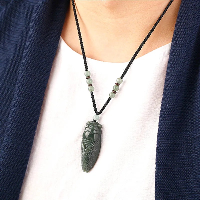 Natural Hetian Jade Cicada Pen - Women Fashion Jewellery reseña y precio