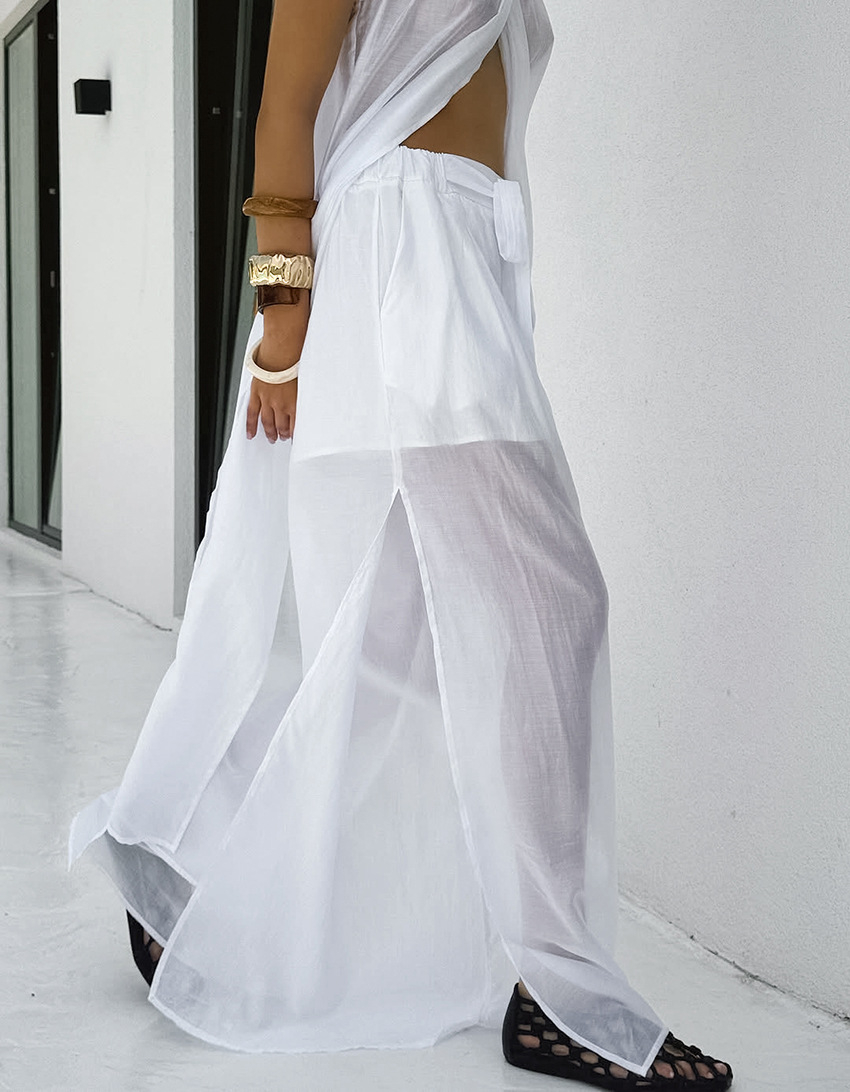 Sexy White Halter Backless Blo - Wrap Blouse Chiffon reseña y precio