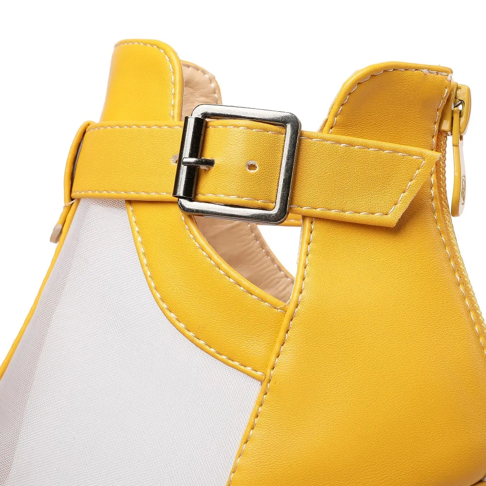 Yellow Mesh Platform Sandals W - Women'S Fashion Boots reseña y precio