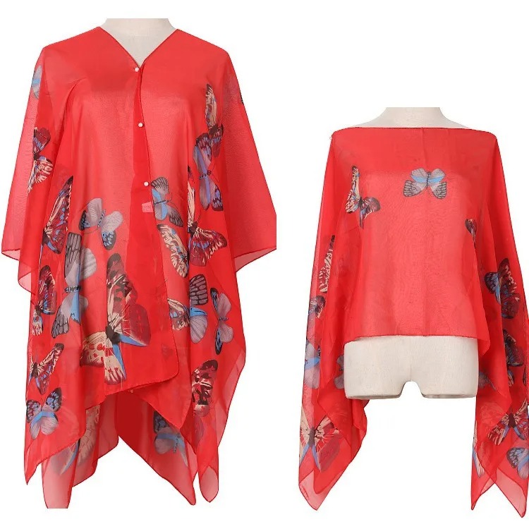 Women Sun Protection Shawl for - Wrap Blouse Chiffon reseña y precio