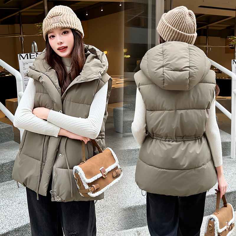 Winter Down Cotton Vest Jacket - Puffer Vest Fashion Women reseña y precio