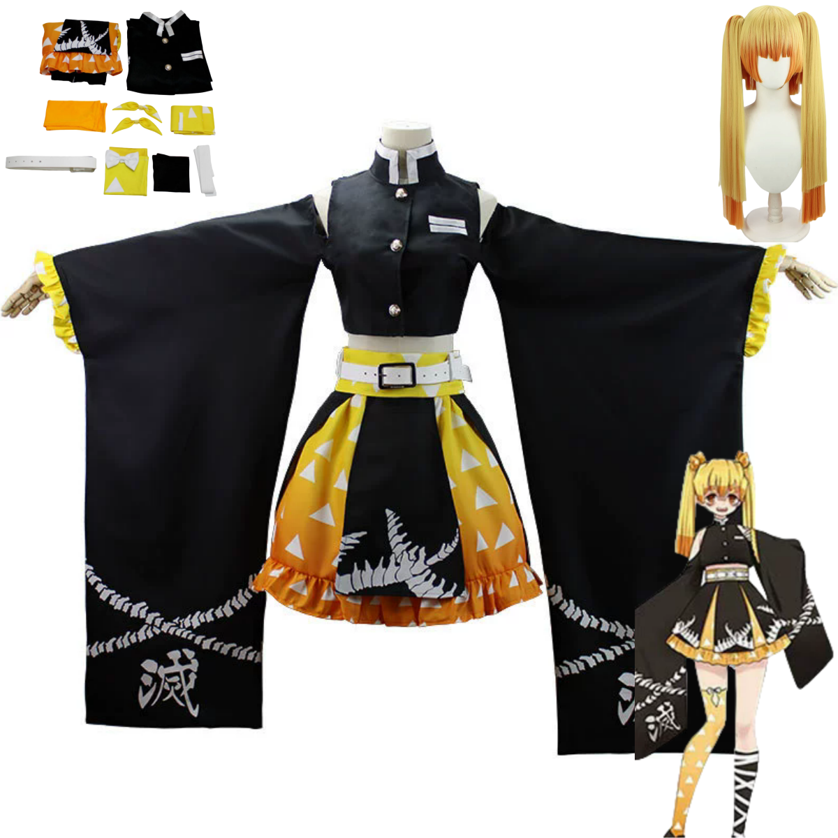 Anime Agatsuma Zenitsu Cosplay - Off Shoulder Top reseña y precio