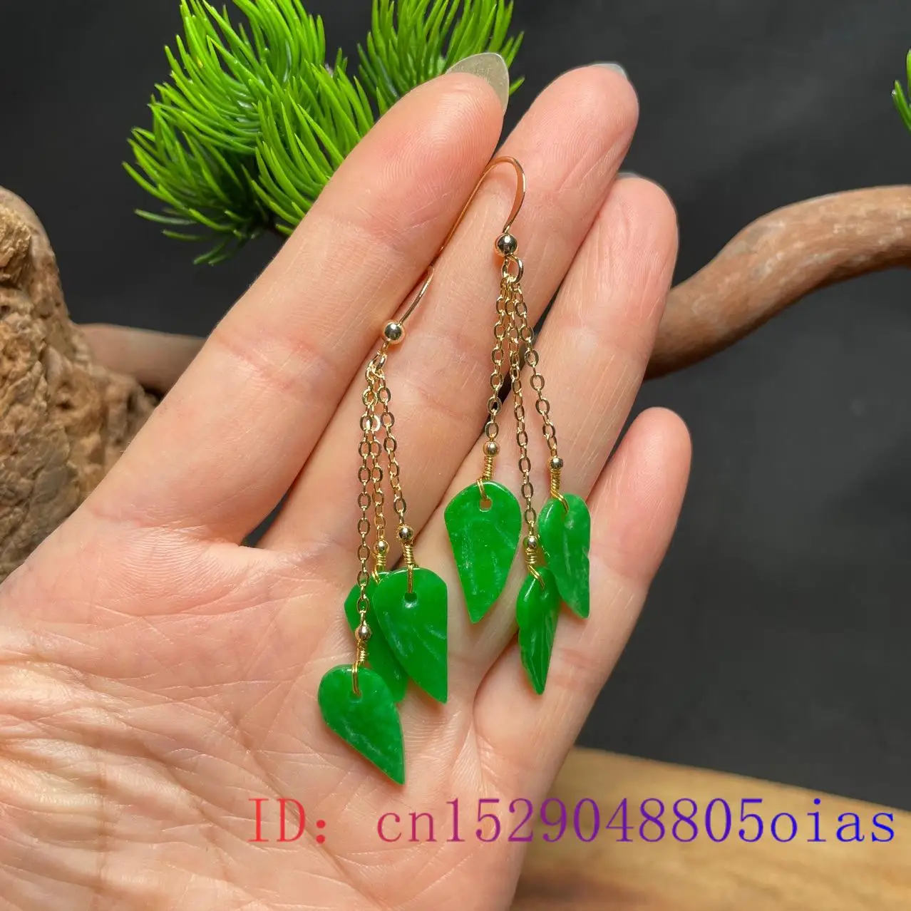 Green Jade Leaf Earrings for W - Women Fashion Jewellery reseña y precio