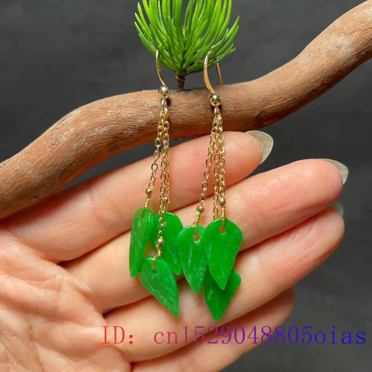 Green Jade Leaf Earrings for W - Women Fashion Jewellery reseña y precio