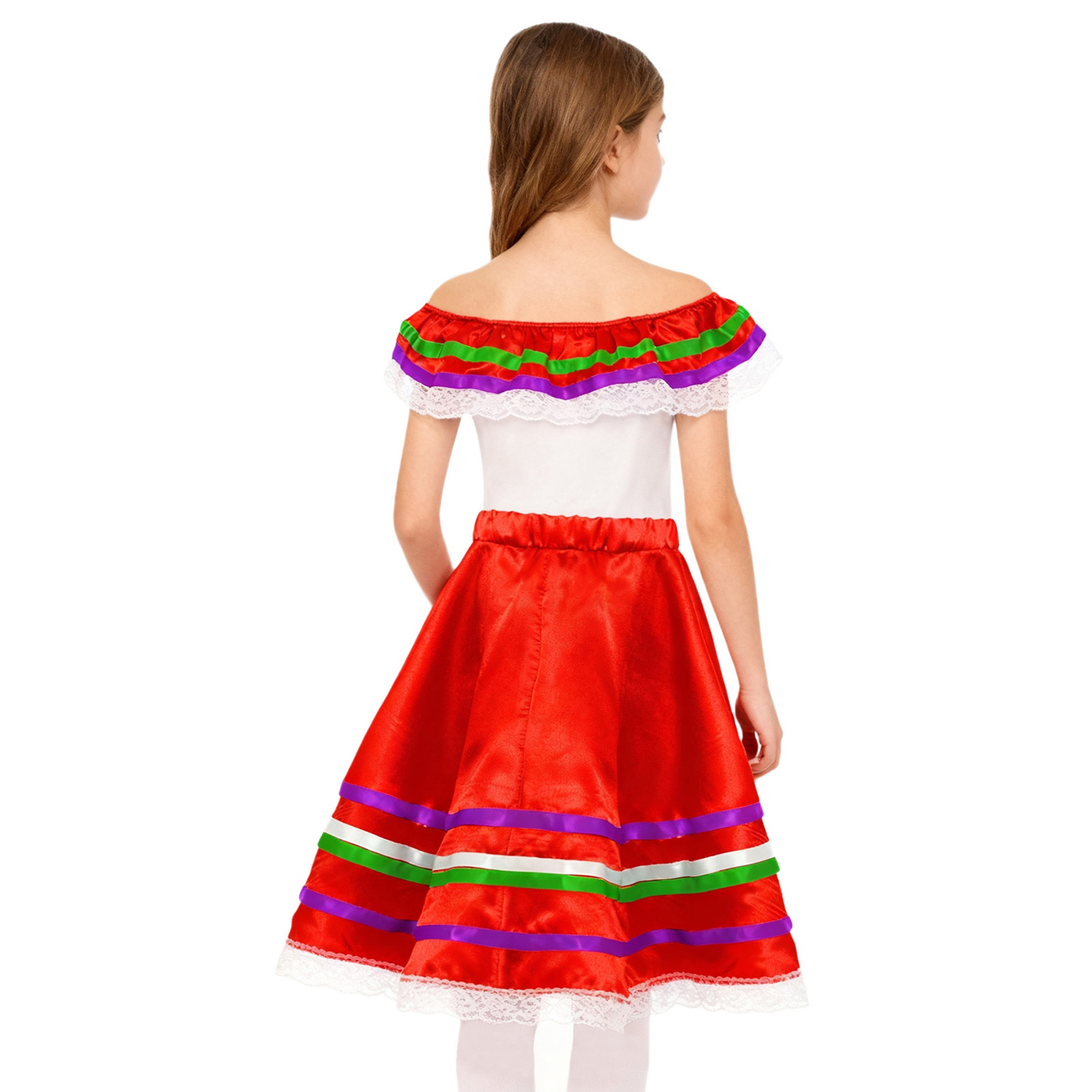 Girls Mexican Flamenco Dance D - Off Shoulder Top reseña y precio