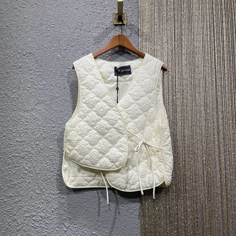 Vintage Women Lace-up V-neck S - Puffer Vest Fashion Women reseña y precio