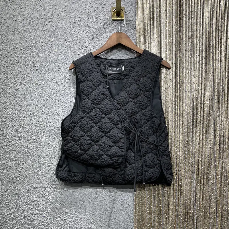 Vintage Women Lace-up V-neck S - Puffer Vest Fashion Women reseña y precio