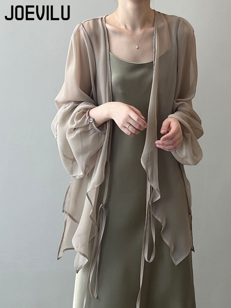 Women's UPF Sunscreen Chiffon  - Wrap Blouse Chiffon reseña y precio