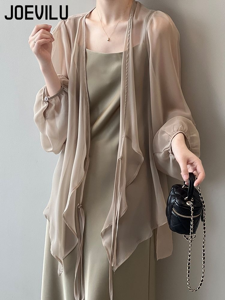 Women's UPF Sunscreen Chiffon  - Wrap Blouse Chiffon reseña y precio