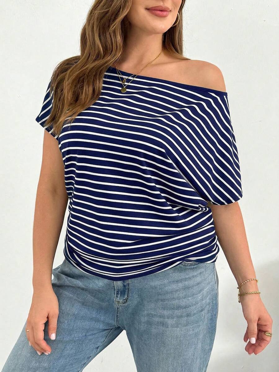 Off Shoulder Striped Short Sle - Off Shoulder Top reseña y precio