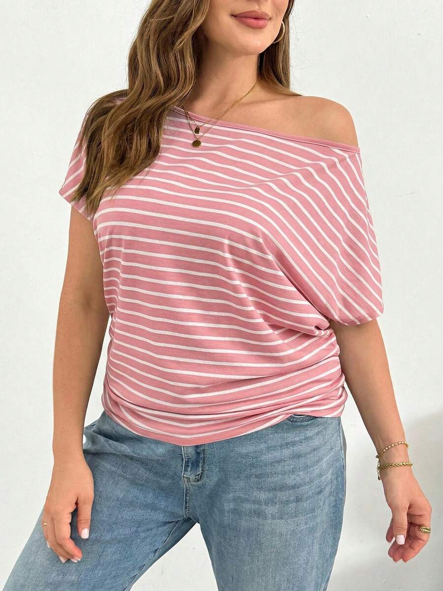 Off Shoulder Striped Short Sle - Off Shoulder Top reseña y precio