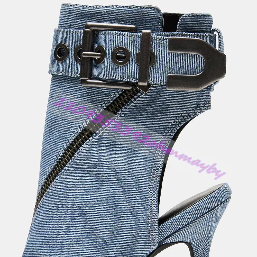 Summer Blue Denim Pointed-Toe  - Women'S Fashion Boots reseña y precio