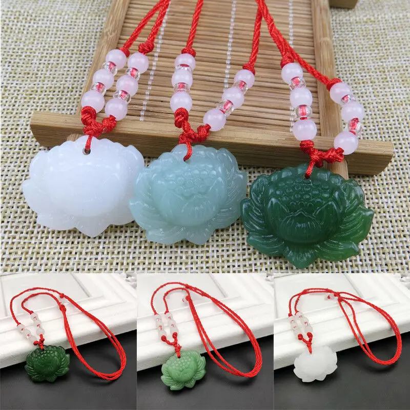 Natural Green Jade Lotus Penda - Women Fashion Jewellery reseña y precio