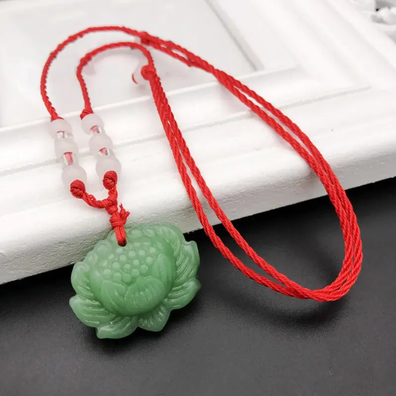 Natural Green Jade Lotus Penda - Women Fashion Jewellery reseña y precio