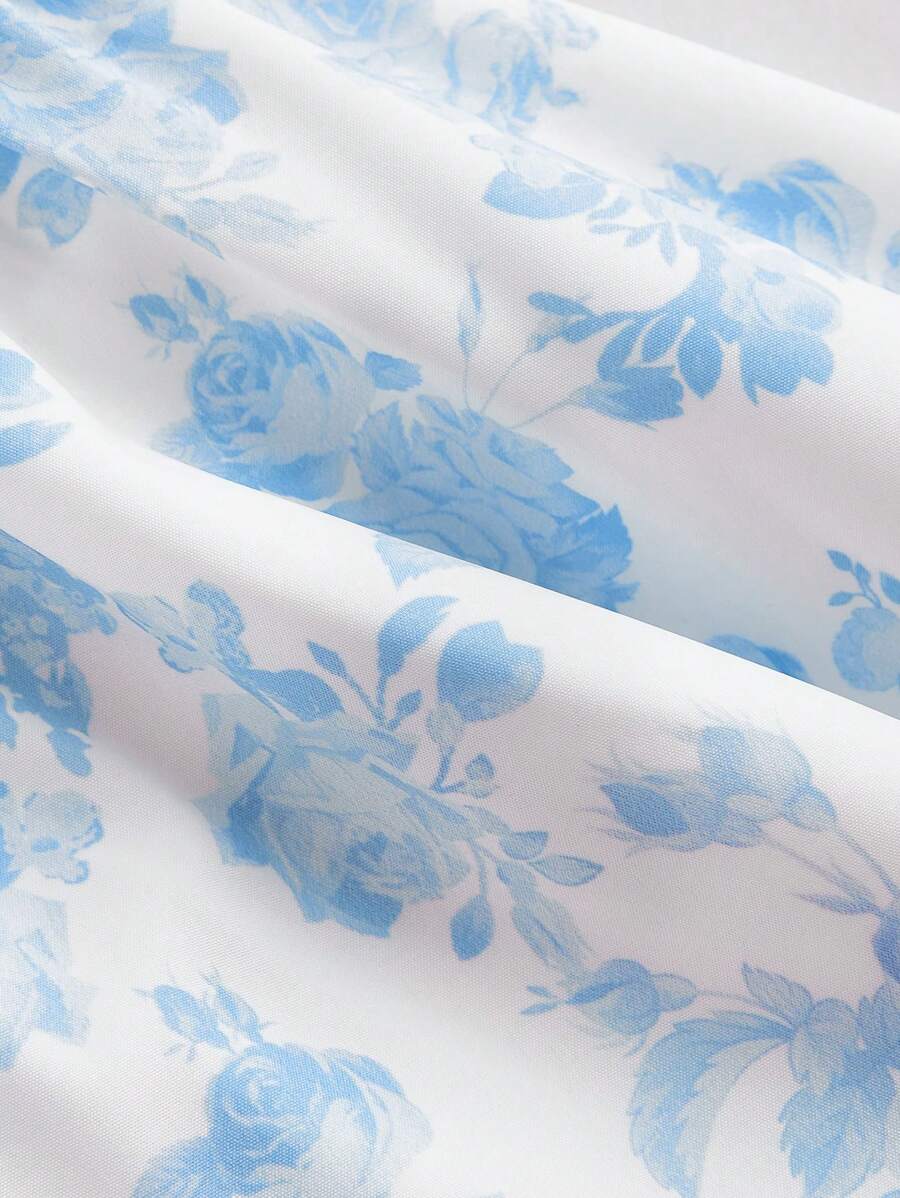 Blue And White Floral Print La - Lace Trim Cami reseña y precio
