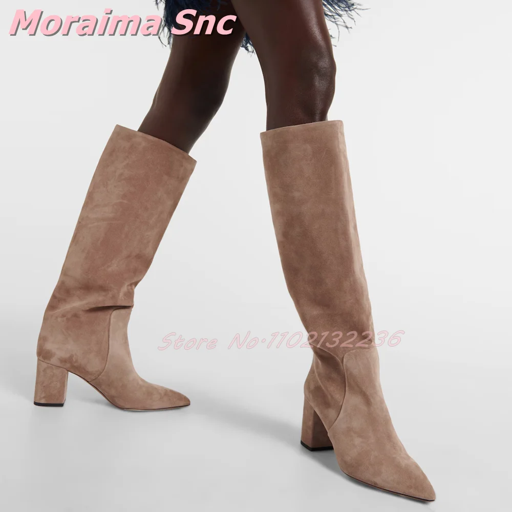 Suede Leather Pointed Toe Knee - Women'S Fashion Winter 2026 reseña y precio