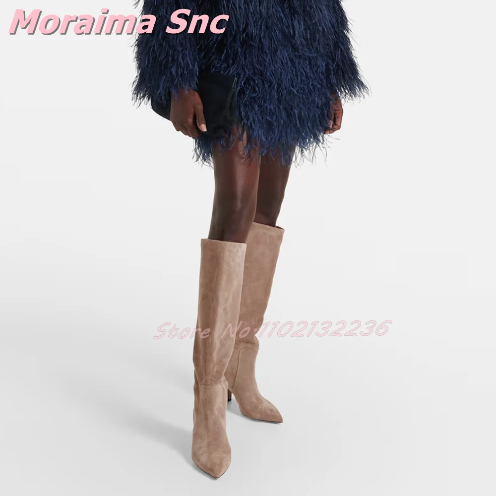 Suede Leather Pointed Toe Knee - Women'S Fashion Winter 2026 reseña y precio