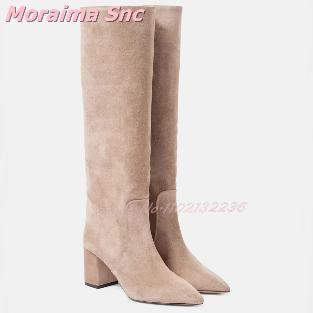 Suede Leather Pointed Toe Knee - Women'S Fashion Winter 2026 reseña y precio