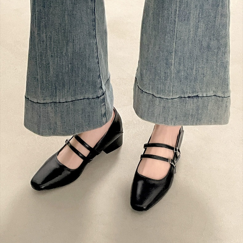 Square Toe Low Heel Women Silv - Women Fashion Heels reseña y precio