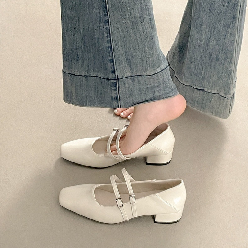 Square Toe Low Heel Women Silv - Women Fashion Heels reseña y precio