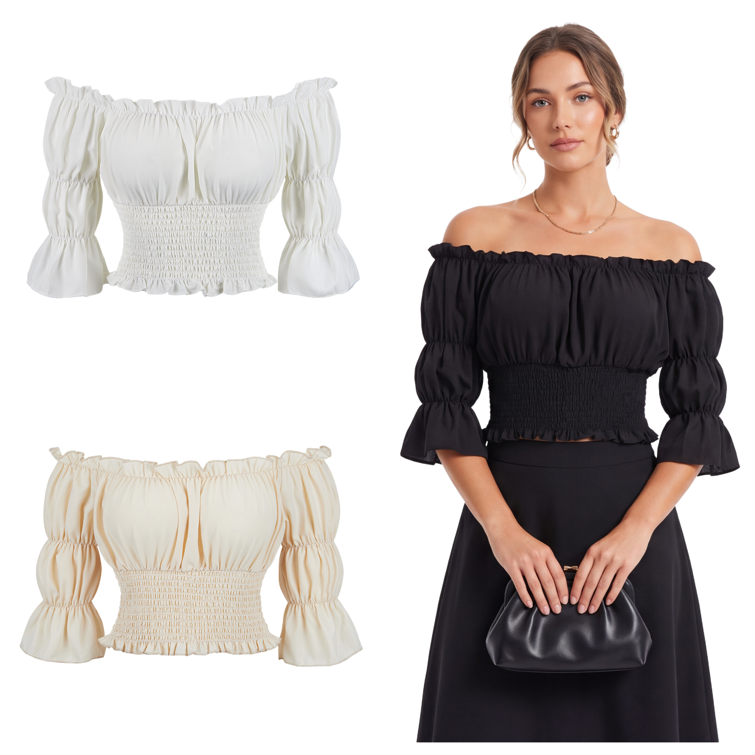 Renaissance Blouse Women Top w - Off Shoulder Top reseña y precio