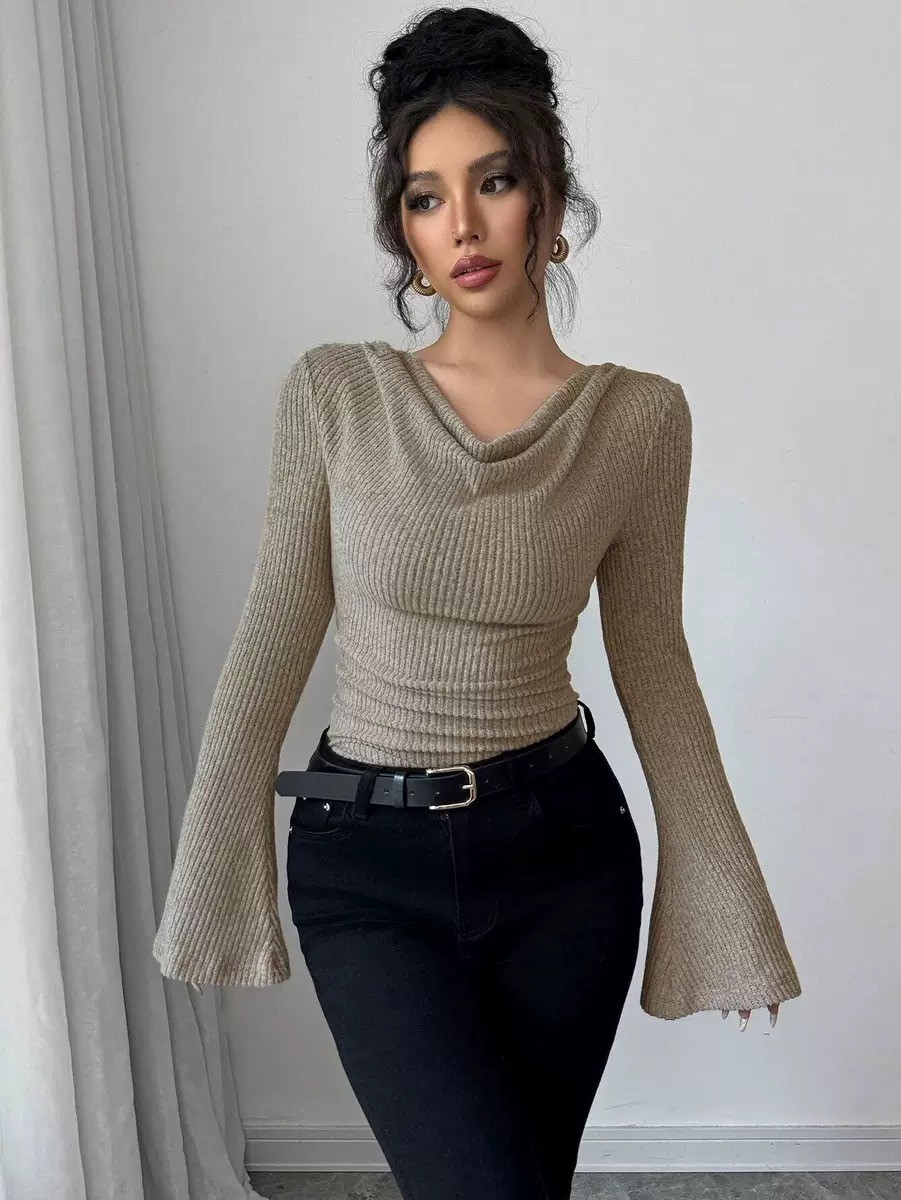 Women Blouse Off Shoulder Cowl - Off Shoulder Top reseña y precio