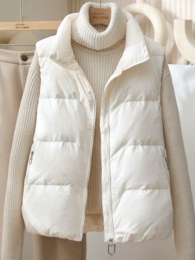 2025 New Winter Warm Cropped V - Puffer Vest Fashion Women reseña y precio