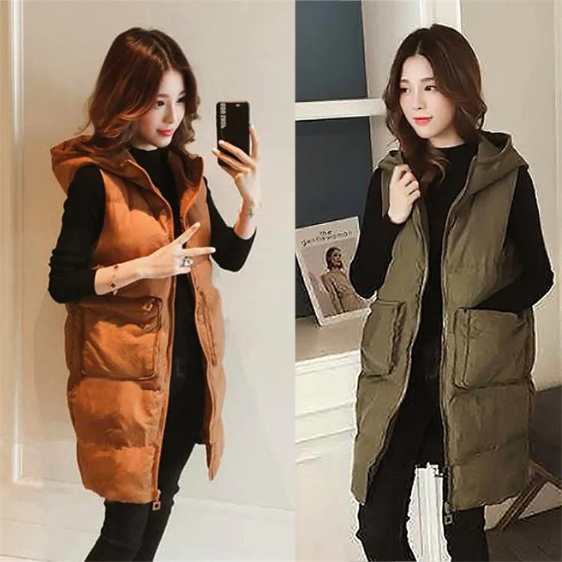 2026 New Winter Sleeveless Tan - Puffer Vest Fashion Women reseña y precio