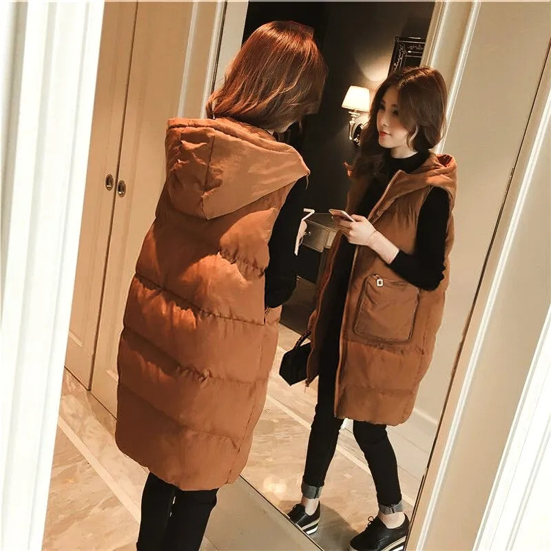2026 New Winter Sleeveless Tan - Puffer Vest Fashion Women reseña y precio