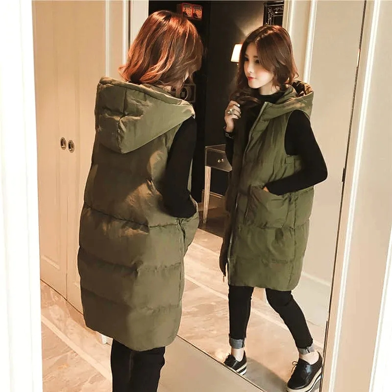 2026 New Winter Sleeveless Tan - Puffer Vest Fashion Women reseña y precio