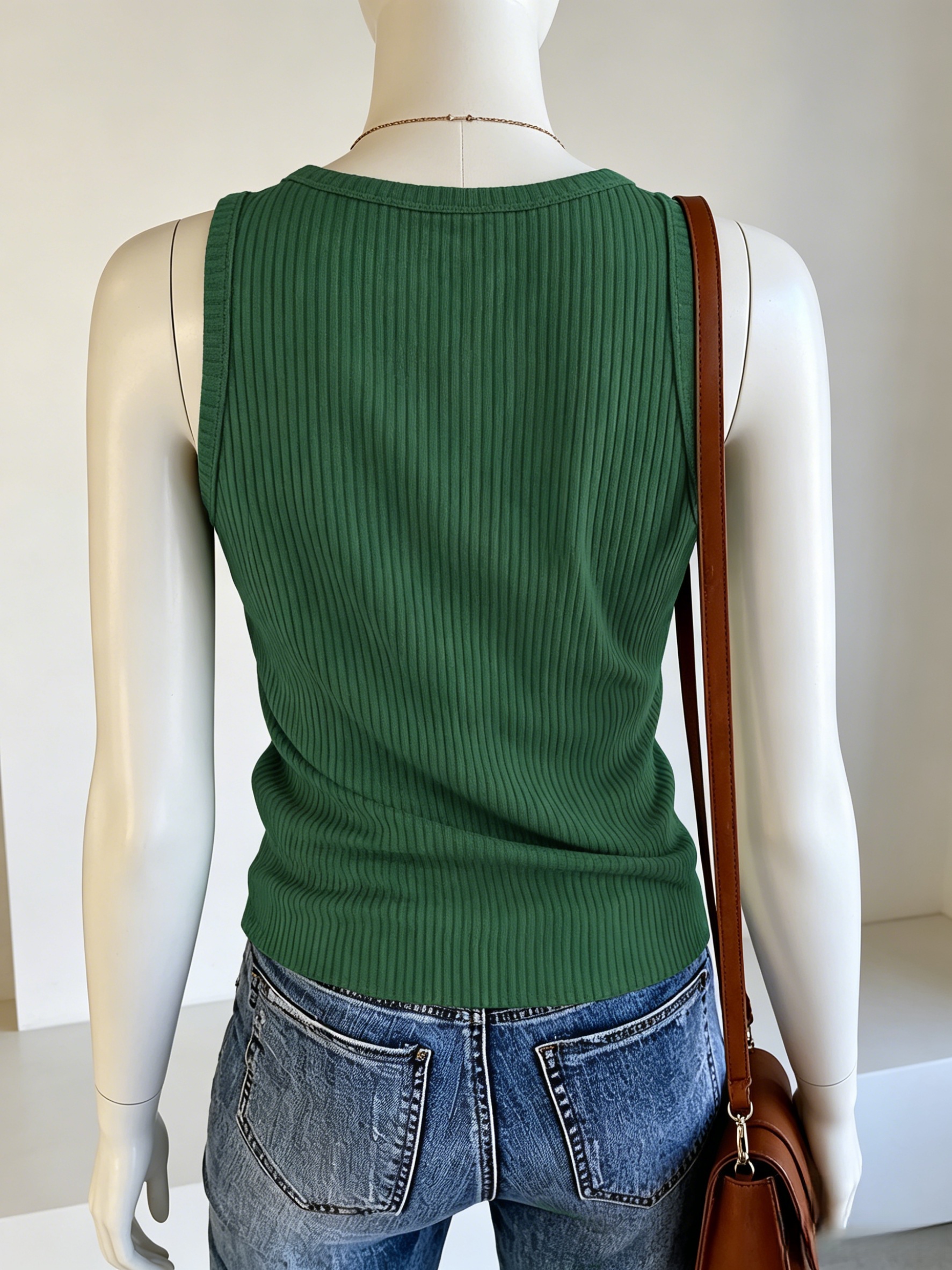 Plus Size Women Green Ribbed K - Lace Trim Cami reseña y precio