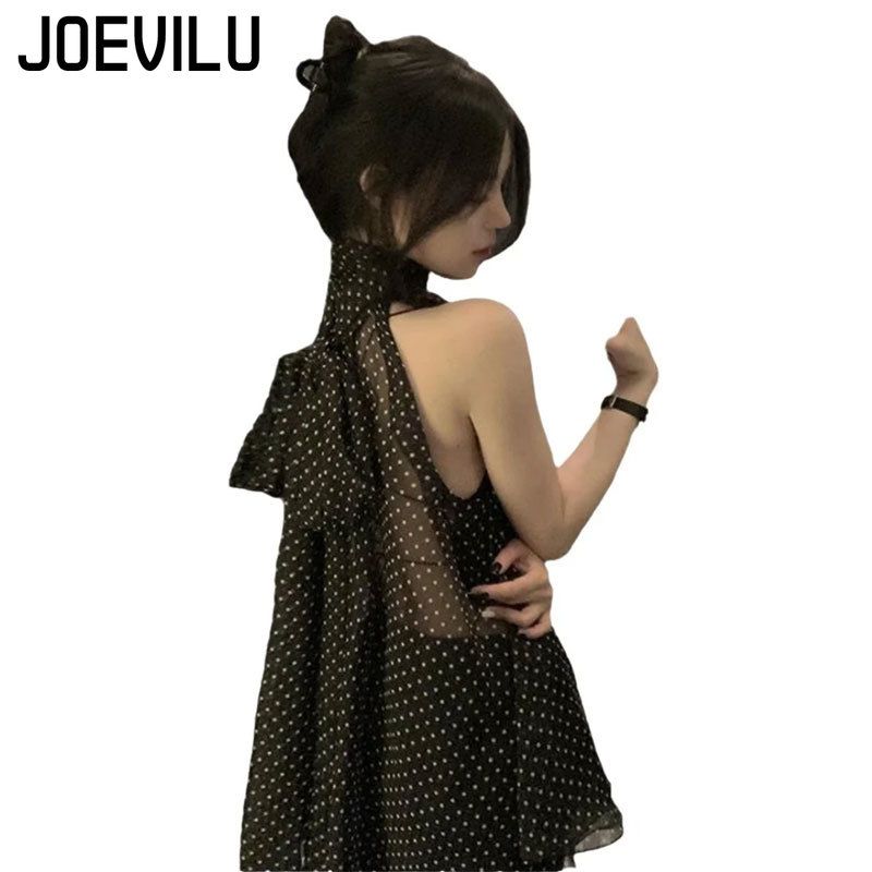 JOEVILU Sleeveless Lace Up Hal - Wrap Blouse Chiffon reseña y precio